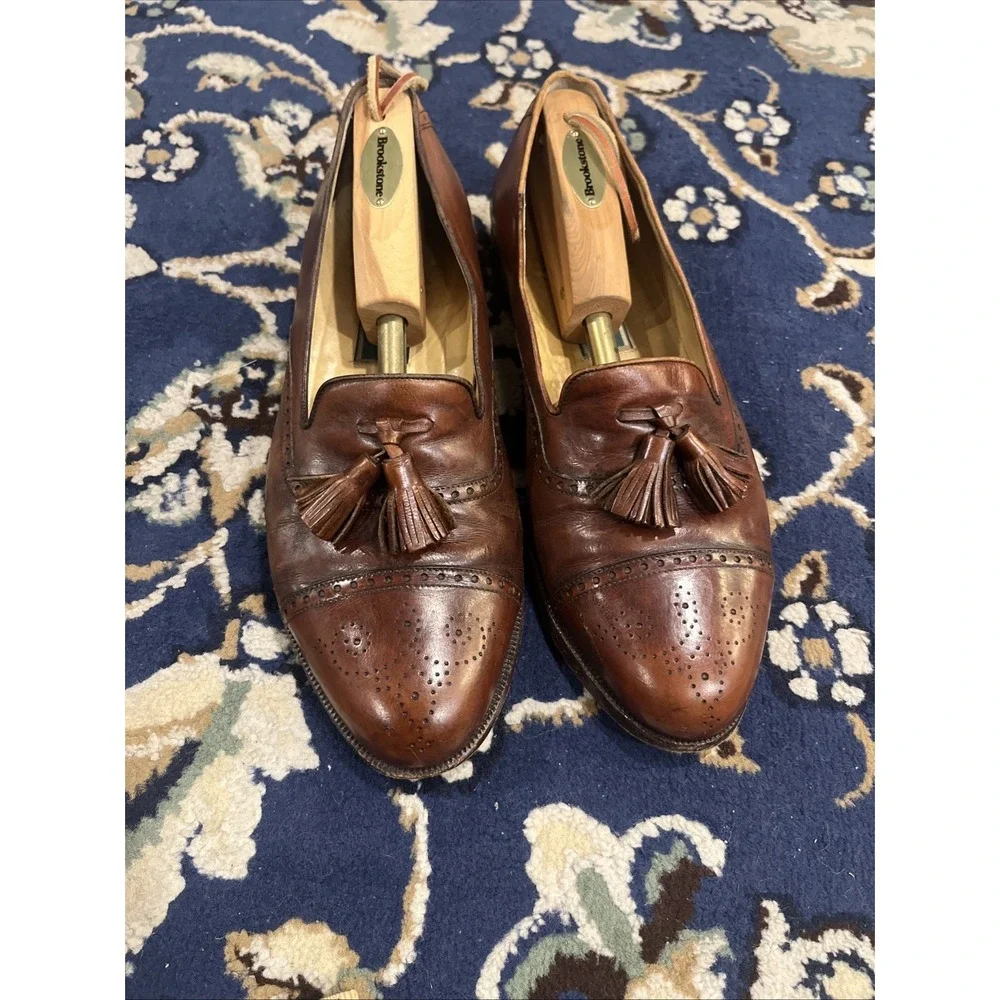 Vintage Men's Cole Haan Brown Leather Tassle Loafers Size 10 D (M) Made In Italy